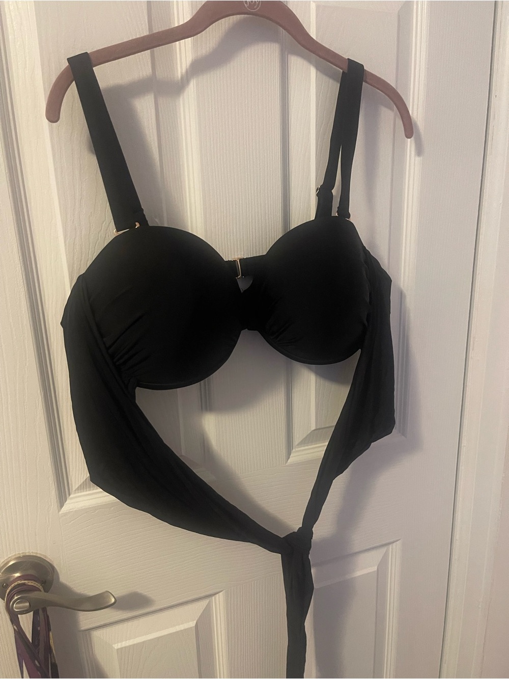 Swimsuits For All Black Underwire Bikini Wrap Top